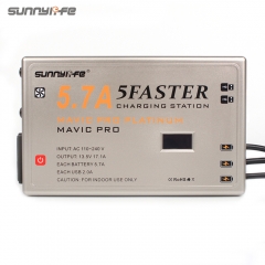 Sunnylife 5.7A Battery Charger 5IN1 Controller Smartphone Tablet Charger with OLED Display for MAVIC PRO