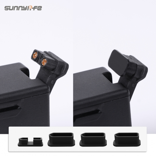 Sunnylife 4Pcs/Set Battery Charging Port Protectors Dustproof Silicone Plug Cover for DJI FPV Drone