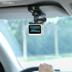 Sunnylife Car Sun Visor Mount Action Camera Holder Cell Phone Vlog Mount 360°Rotating for Insta360 GO 3/360 X3/GoPro 12/Action 3