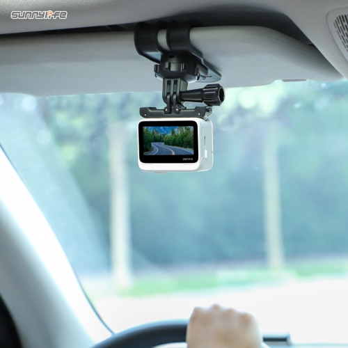 Sunnylife Car Sun Visor Mount Action Camera Holder Cell Phone Vlog Mount 360°Rotating for Insta360 GO 3/360 X3/GoPro 12/Action 3
