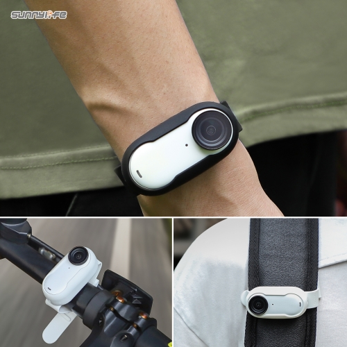 Sunnylife Camera Strap Silicone Protective Cover Drone Mount Wristband Backpack Stripe Bicycle Strap Cat Collar for Insta360 GO 3