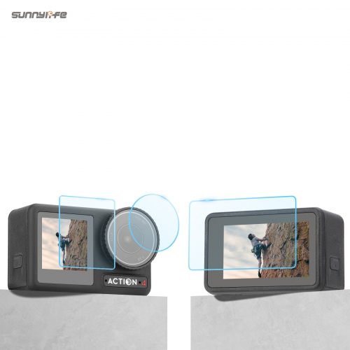 Sunnylife Lens Screen Protector Tempered Glass Film Protective Film Accessories for Osmo Action 4 Sport Camera
