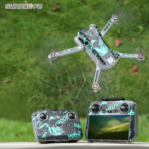 Sunnylife Colored Stickers Protective Film Scratch-proof Decals Skin Wrap Accessories for Mini 4 Pro