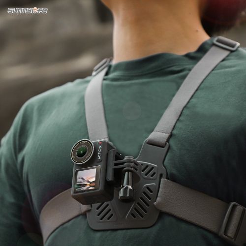 Sunnylife 360 Degree Rotation Chest Band Mount Strap Wearing Belt POV Action Cam Mount for Insta360 GO 3 /Pocket 3/ Action 4