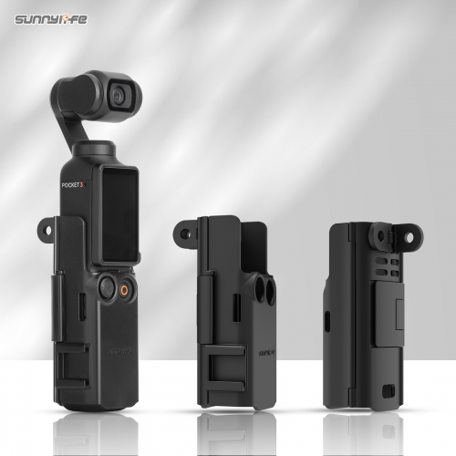 Sunnylife Expansion Adapter Frame Protective Case Cold Shoe Brackets Extension Handle Housing Shell Cover for Osmo Pocket 3