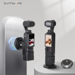 Sunnylife Universal Metal Magnetic Base 1/4in Adapter Aluminium Alloy Pivot Stand Base for Osmo Pocket 3/ Insta360 X3/ GO 3