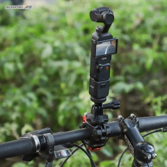 Sunnylife Sports Camera Universal Bicycle Clamp 360 Rotation 19-35mm Clip Hold AirTag for Action 4/ Insta360 GO 3/ GoPro 12