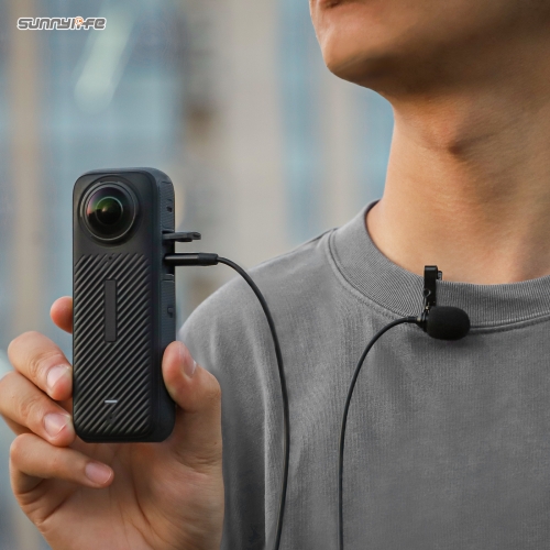 Lavalier Microphone Clip-on Lav Mini Mic Video Recording Interviews Living Performance Accessories for Insta360 X4