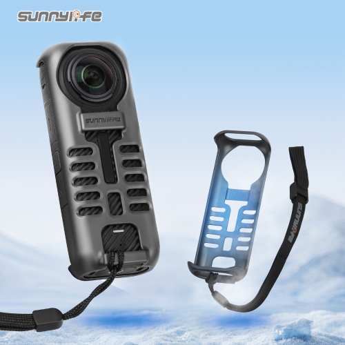 Sunnylife Graphene Case High Thermal Conductivity Protective Case Frame Scratch-proof Cover Lanyard Hand Strap for Insta360 X4