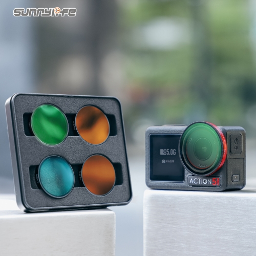 Sunnylife Lens Filters Aluminum Alloy Adjustable CPL Filters ND16 ND64/PL ND32/PL MCUV Accessories for Osmo Action 5 Pro/4/3